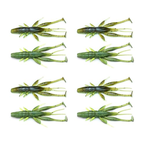 FOLODA 8 PCS Angeln Langusten Köder Weiche Garnelen Köder Locken Künstliche Köder Swimbait Weiche Kunststoff Köder Für Süßwasser Salzwasser von FOLODA