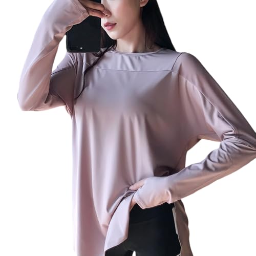 FOLODA Damen Fitness Laufbluse Lockere Passform Sport T Shirt Aktives Kurzarm Shirt Mit Schneller Trocknung Für Sport Und Freizeit von FOLODA