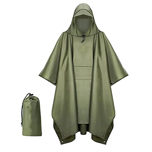 FOLODA Wasserdichter Regenponcho Für Erwachsene Wiederverwendbar Mit Kordelzug Outdoor Camping Radfahren Reisen Wandern wasserdichte Regenmäntel von FOLODA