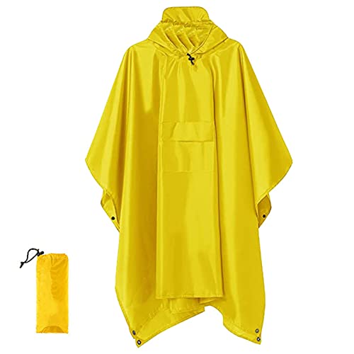 FOLODA Wasserdichter Regenponcho Für Erwachsene Wiederverwendbar Mit Kordelzug Outdoor Camping Radfahren Reisen Wandern wasserdichte Regenmäntel von FOLODA