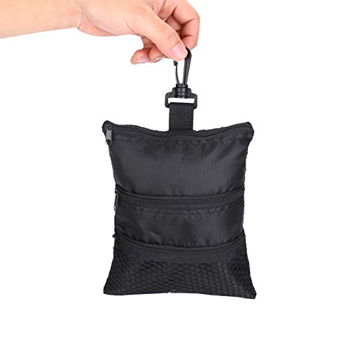 FOLOSAFENAR Golfballtasche, Tragbare Oxford-Golftasche mit Mehreren Taschen, Stilvolle Aufbewahrungstasche für Golfzubehör mit Schwarzem Reißverschluss und Kleinem Hakendesign, für Outdoor-Sportarten von FOLOSAFENAR