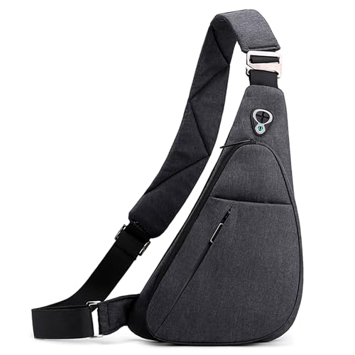 FOLOVEYA Brusttasche Herren Umhängetasche Klein Schultertasche Sling Bag Crossbody bag Leichte Sling Rucksack für Sport Radfahren Reisen Wasserdicht Polyester Chest Bag Linke Schulter Schwarz FOLOVEYA Brusttasche Herren Umhängetasche Klein Schultertasche Sling Bag Crossbody bag Leichte Sling Rucksack für Sport Radfahren Reisen Wasserdicht Polyester Chest Bag Linke Schulter Schwarz von FOLOVEYA