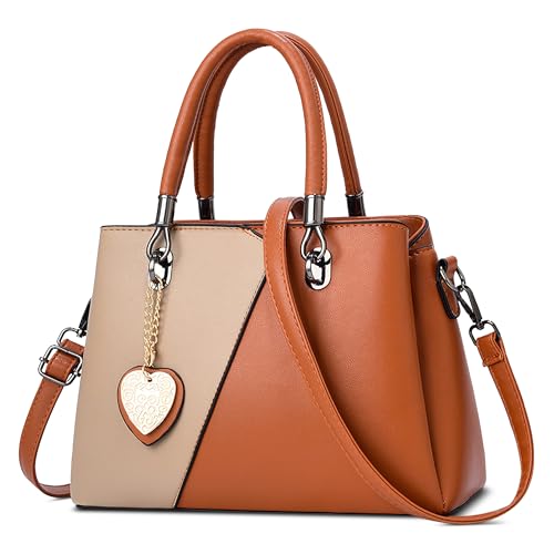 FOLOVEYA Mode Damen Handtasche Elegant Henkeltaschen Frauen mit Herzanhänger PU Leder Umhängetasche Shopper Top-Griff Taschen Schultertasche für Arbeiten Reisen Schule Tote Bag Orange FOLOVEYA Mode Damen Handtasche Elegant Henkeltaschen Frauen mit Herzanhänger PU Leder Umhängetasche Shopper Top-Griff Taschen Schultertasche für Arbeiten Reisen Schule Tote Bag Orange von FOLOVEYA