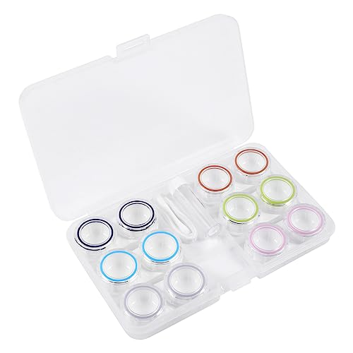 FOMIYES 1 Satz Kontaktlinsenbehälter Kontaktlinsenhalter Lagerung einweichen Rückbenetzungstropfen Koffer-Kit objektivtaschen Lens case Objektivbehälter Behälter für Linsen Plastik von FOMIYES