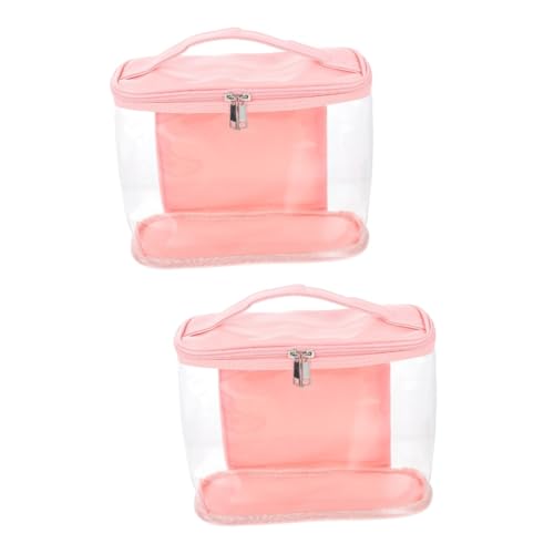 FOMIYES 2St PVC-Handtasche PVC-Waschtasche Reise-Make-up-Taschen Kosmetiktasche Canvas-Einkaufstasche Organizer-Tasche für Toilettenartikel Aufbewahrungsbeutel für Hautpflegeartikel Rosa von FOMIYES
