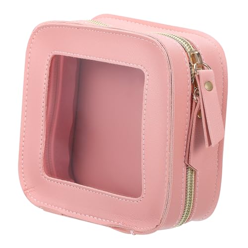 FOMIYES Kosmetiktasche Klare Schminktasche tragbare Make-up-Tasche Schminktasche für Damen Mini-Make-up-Taschen Schminktasche mit Reißverschluss Makeup Tasche Reisetaschen PVC Rosa von FOMIYES