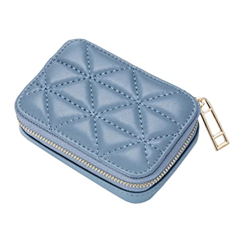 FOMIYES Lippenstift Tasche Schminktasche für Geldbörsen Bausatz Kosmetiktasche mit Spiegel Brieftasche Storage Pockets Storage Bags Make-up-Organizer Make-up-Aufbewahrungstasche Pu Blue von FOMIYES