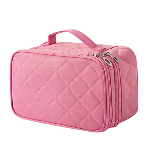 FOMIYES Reise Kosmetiktasche Mit Ebenen Großzügige Wasserfeste Aufbewahrung Für Make up Und Toilettenartikel Praktische Taschen Für Unterwegs Pink Ohne Logo von FOMIYES