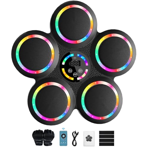 FOOING Smarte Musik-Boxtrainer mit RGB-LED – Wand-Boxmaschine Bluetooth 9 Stufen, Auto Schlagzählung, LED-Ziel & Handschuhe für Heimtraining Erwachsene/Kinder FOOING Smarte Musik-Boxtrainer mit RGB-LED – Wand-Boxmaschine Bluetooth 9 Stufen, Auto Schlagzählung, LED-Ziel & Handschuhe für Heimtraining Erwachsene/Kinder von FOOING