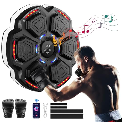FOOING Musikboxmaschine, Smart Punching Machine mit 9 Geschwindigkeitsstufen & 9 Modi, Bluetooth & LED Licht, Musikboxspielgerät mit Boxhandschuhen, Trainingsgerät zum Stressabbau FOOING Musikboxmaschine, Smart Punching Machine mit 9 Geschwindigkeitsstufen & 9 Modi, Bluetooth & LED Licht, Musikboxspielgerät mit Boxhandschuhen, Trainingsgerät zum Stressabbau von FOOING