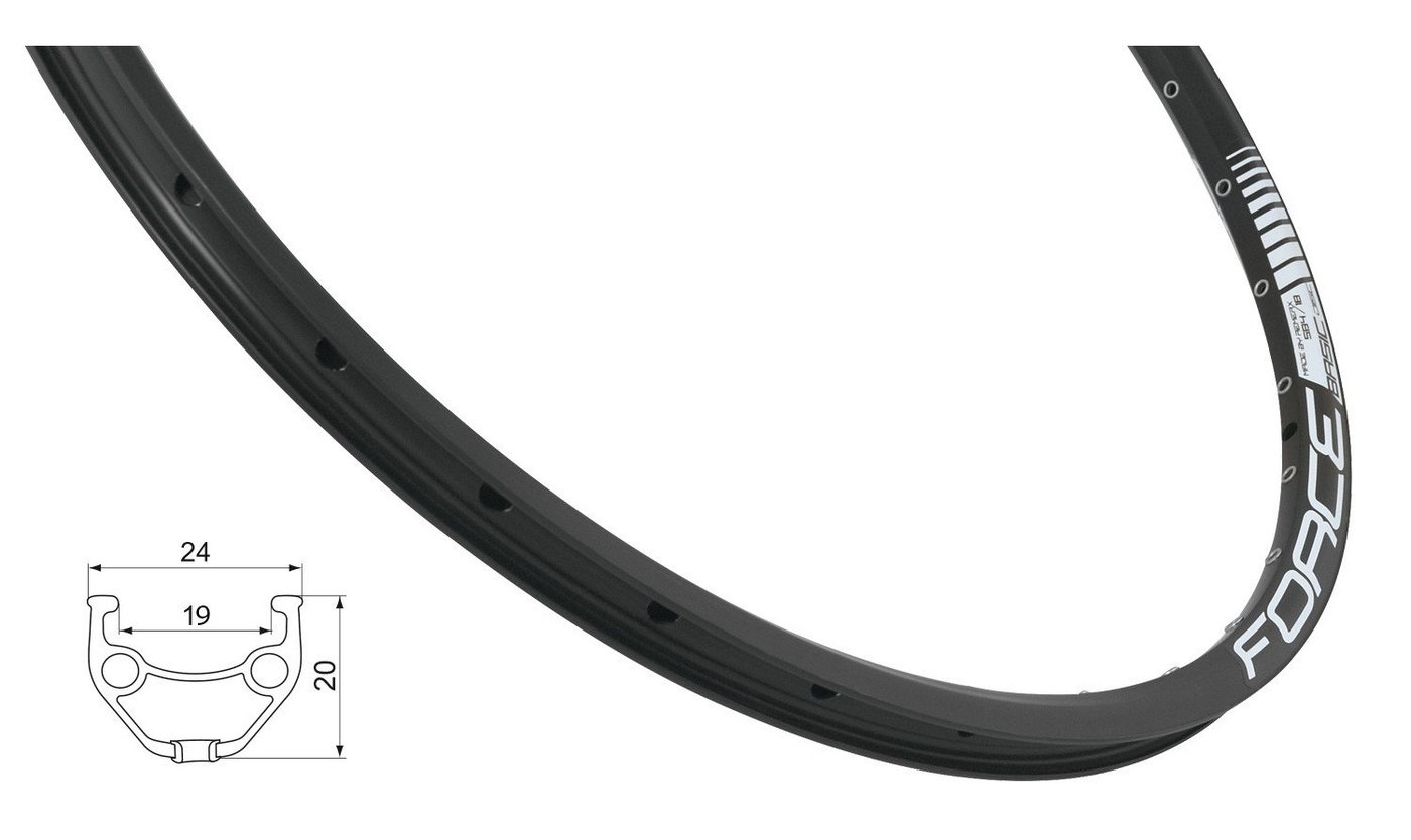 FORCE Fahrrad-Laufrad Felge 27,5" FORCE BASIC DISC 584x19 32sh FORCE Fahrrad-Laufrad Felge 27,5" FORCE BASIC DISC 584x19 32sh von FORCE