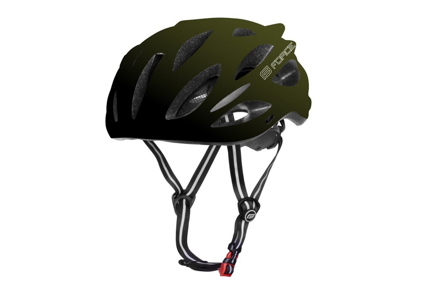 FORCE Fahrradhelm Helm FORCE BULL HUE schwarz S-M army green (hinten) von FORCE