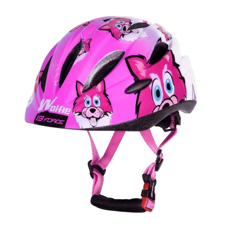 FORCE Fahrradhelm Helm FORCE WOLFIE junior pink-weiss XS-S von FORCE