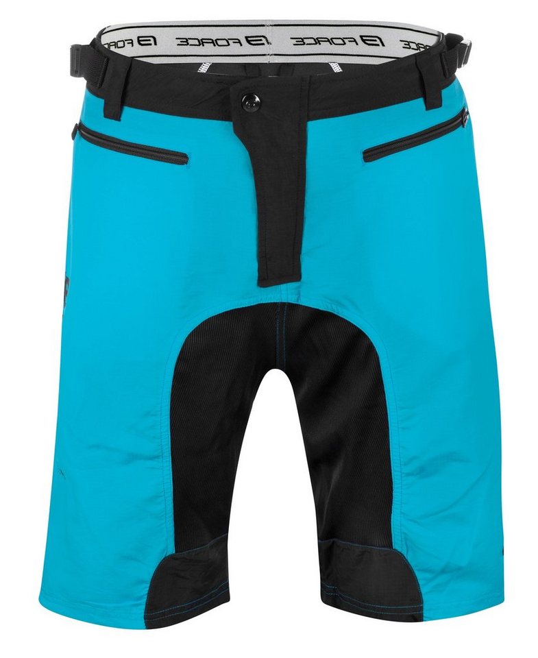 FORCE Fahrradhose FORCE Shorts MTB-11 blau-schwarz, mit Innenhose & Gel Pad von FORCE