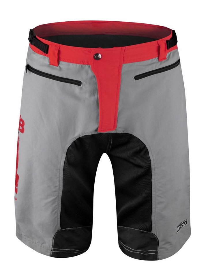 FORCE Fahrradhose FORCE Shorts MTB-11 grau-schwarz-rot, mit Innenhose & Gel Pad FORCE Fahrradhose FORCE Shorts MTB-11 grau-schwarz-rot, mit Innenhose & Gel Pad von FORCE