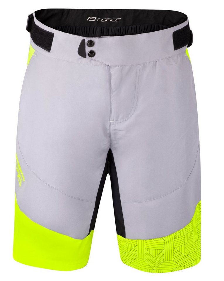 FORCE Fahrradhose FORCE Shorts STORM grau-gelb FORCE Fahrradhose FORCE Shorts STORM grau-gelb von FORCE