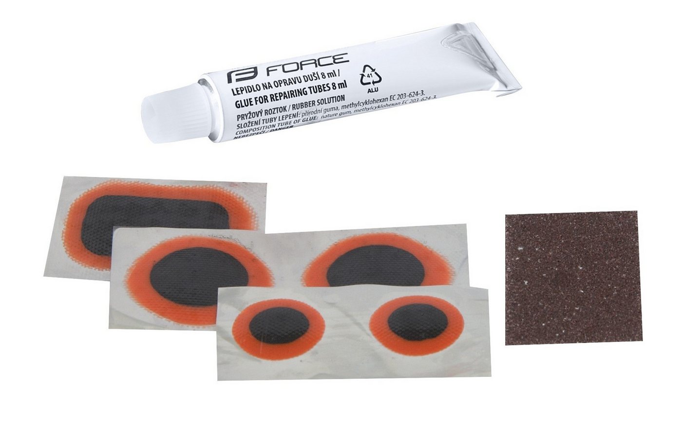 FORCE Fahrradschlauch patching set FORCE 5 plastic box -small 80x40x20mm FORCE Fahrradschlauch patching set FORCE 5 plastic box -small 80x40x20mm von FORCE