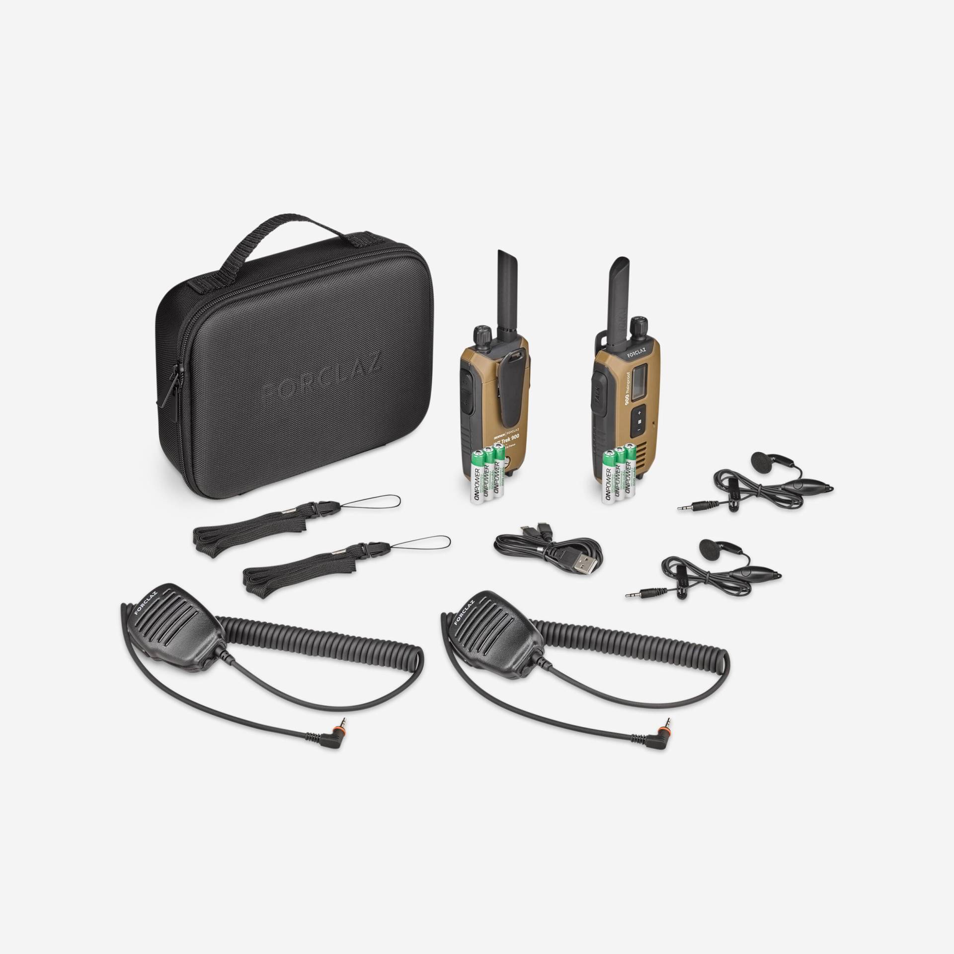 2 Walkie-Talkies WT900 wasserdicht per USB wiederaufladbar mit Etui 2 Walkie-Talkies WT900 wasserdicht per USB wiederaufladbar mit Etui von FORCLAZ