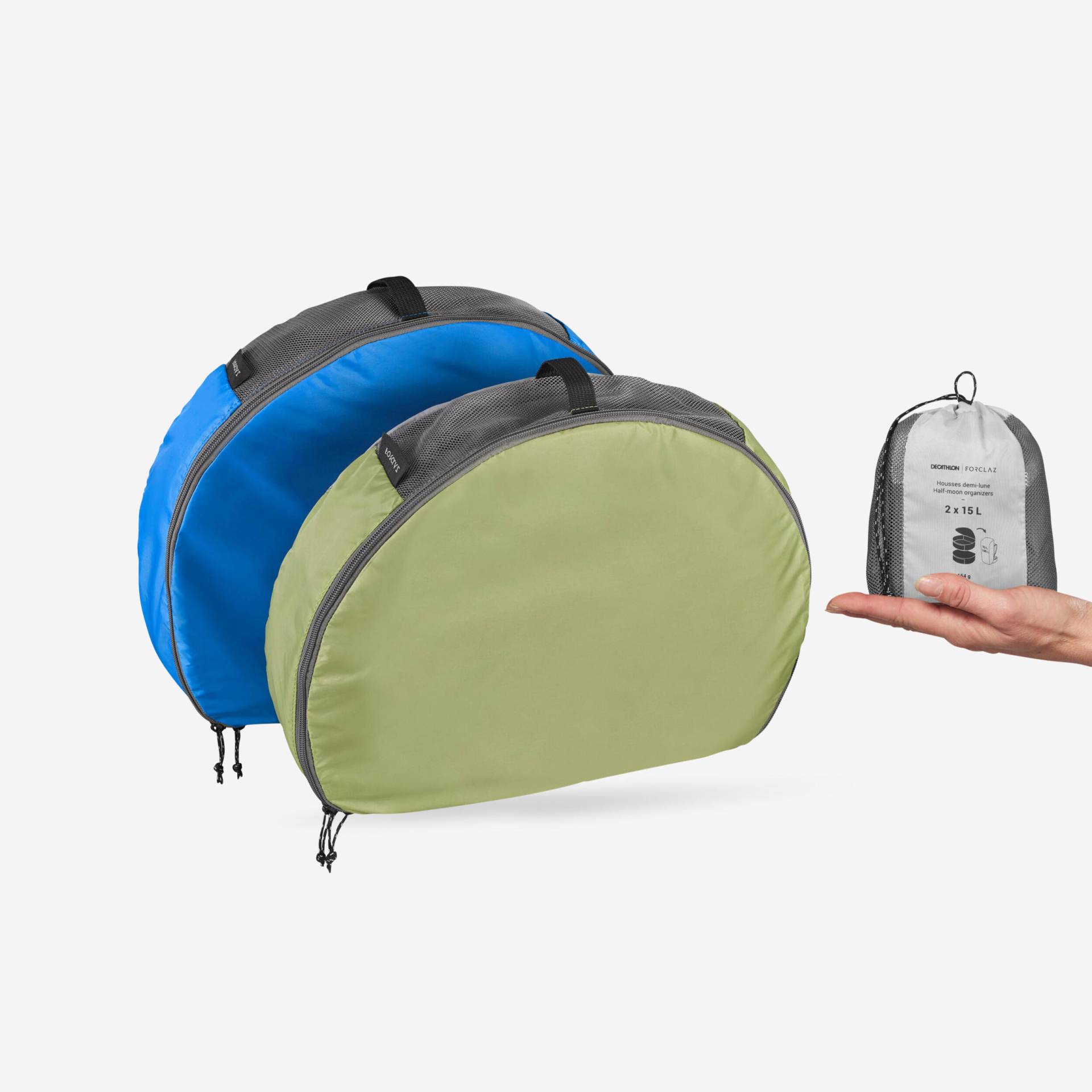 Aufbewahrungsbeutel Halbmond Trekking 2×15 L 2er-Set Aufbewahrungsbeutel Halbmond Trekking 2×15 L 2er-Set von FORCLAZ