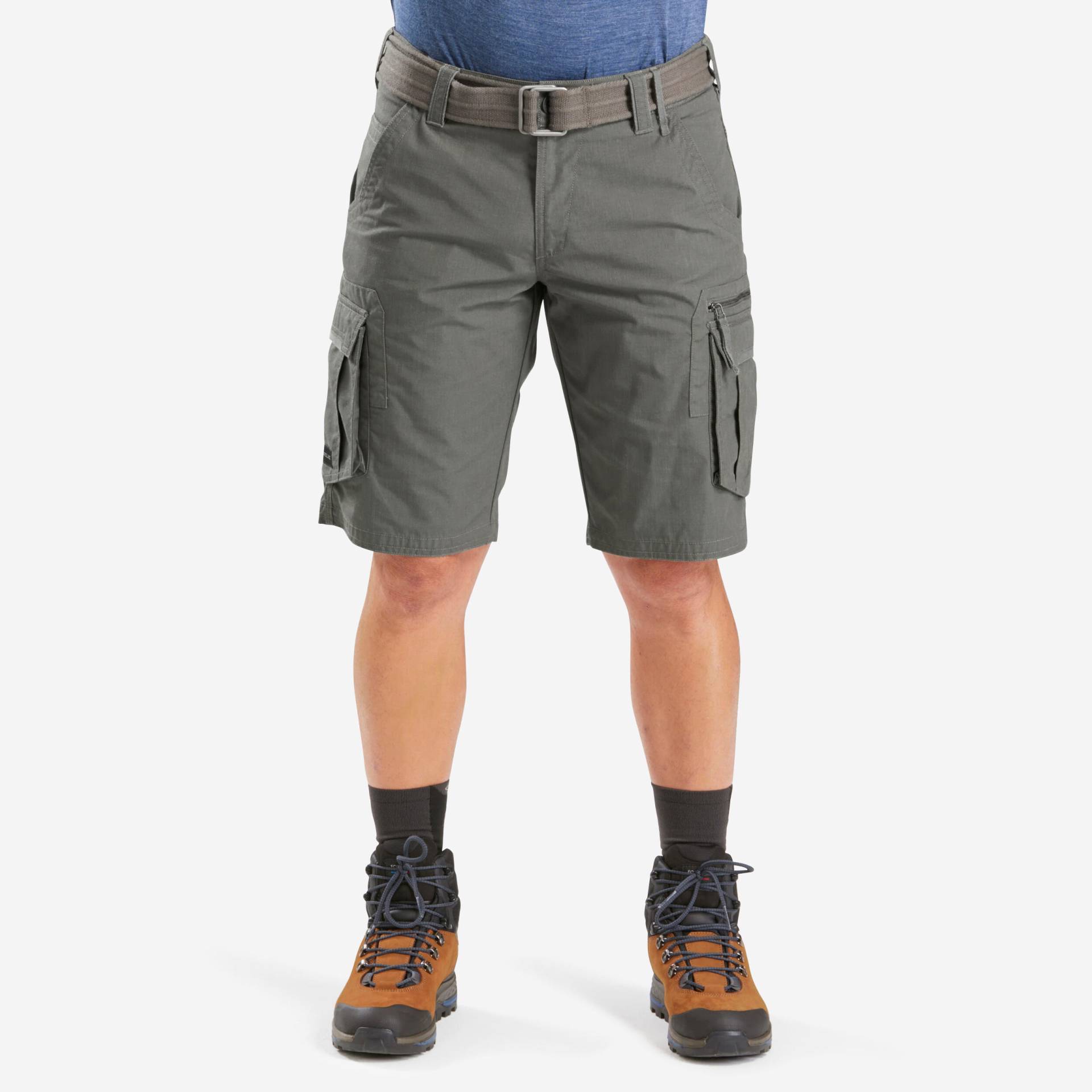 Cargoshorts Herren Backpacking - Travel 100 khaki von FORCLAZ