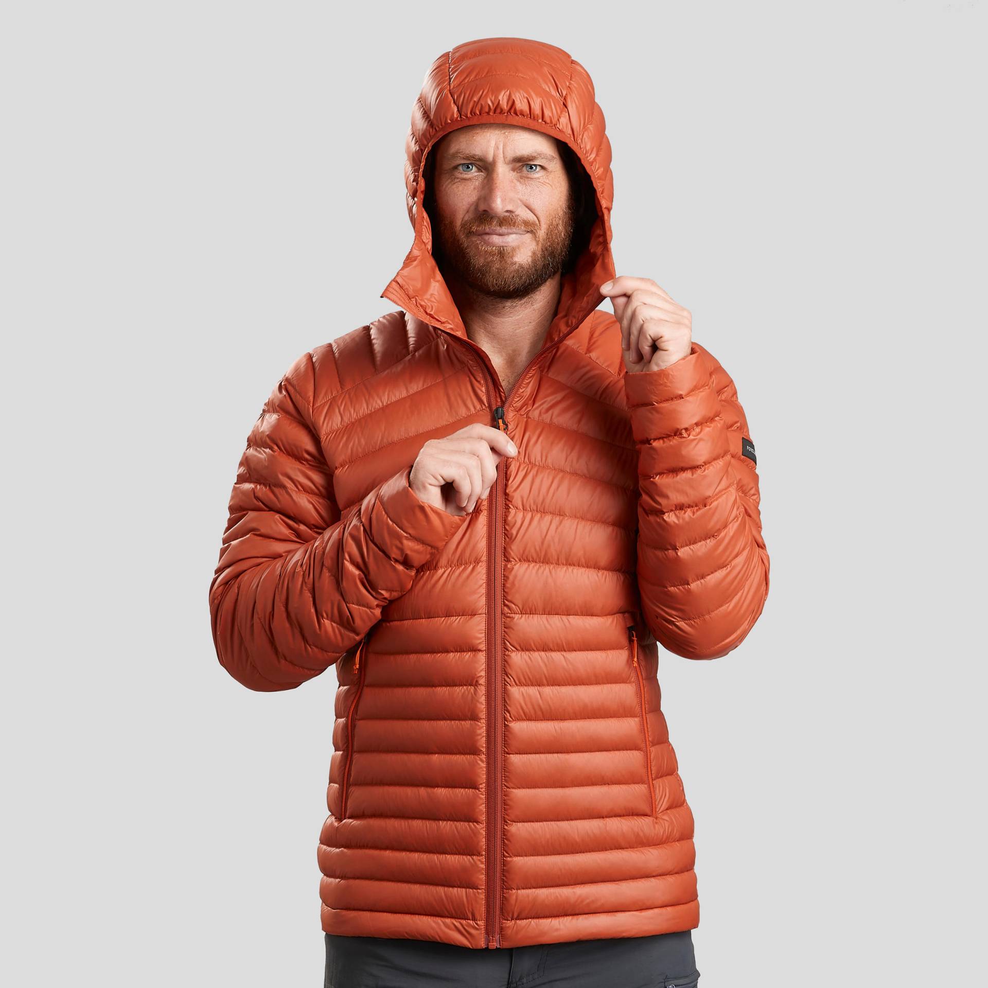 Daunenjacke Herren Kapuze bis -5 °C Trekking ‒ MT100 von FORCLAZ