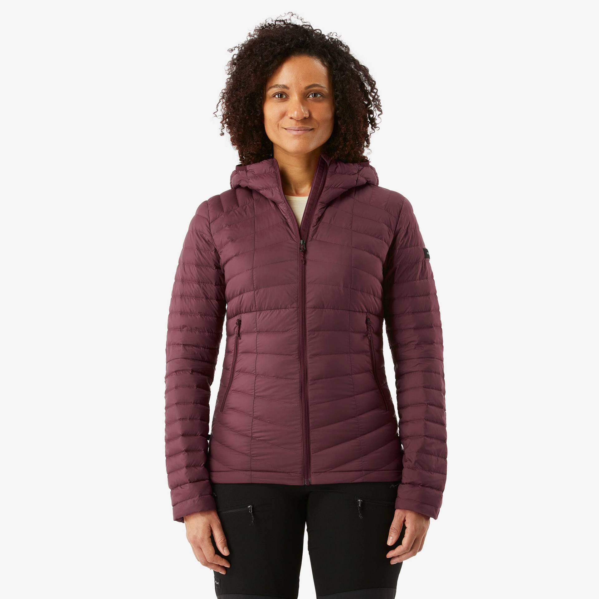 Daunenjacke Damen Kapuze bis -5 °C Trekking - MT100 von FORCLAZ