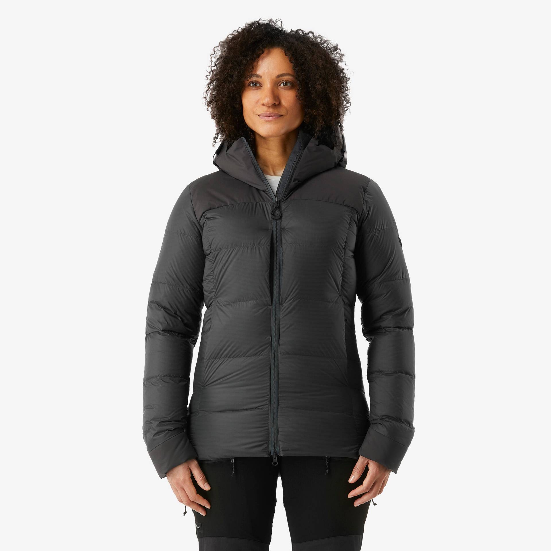 Daunenjacke Damen Kapuze warm bis -20 °C Trekking - MT900 schwarz von FORCLAZ