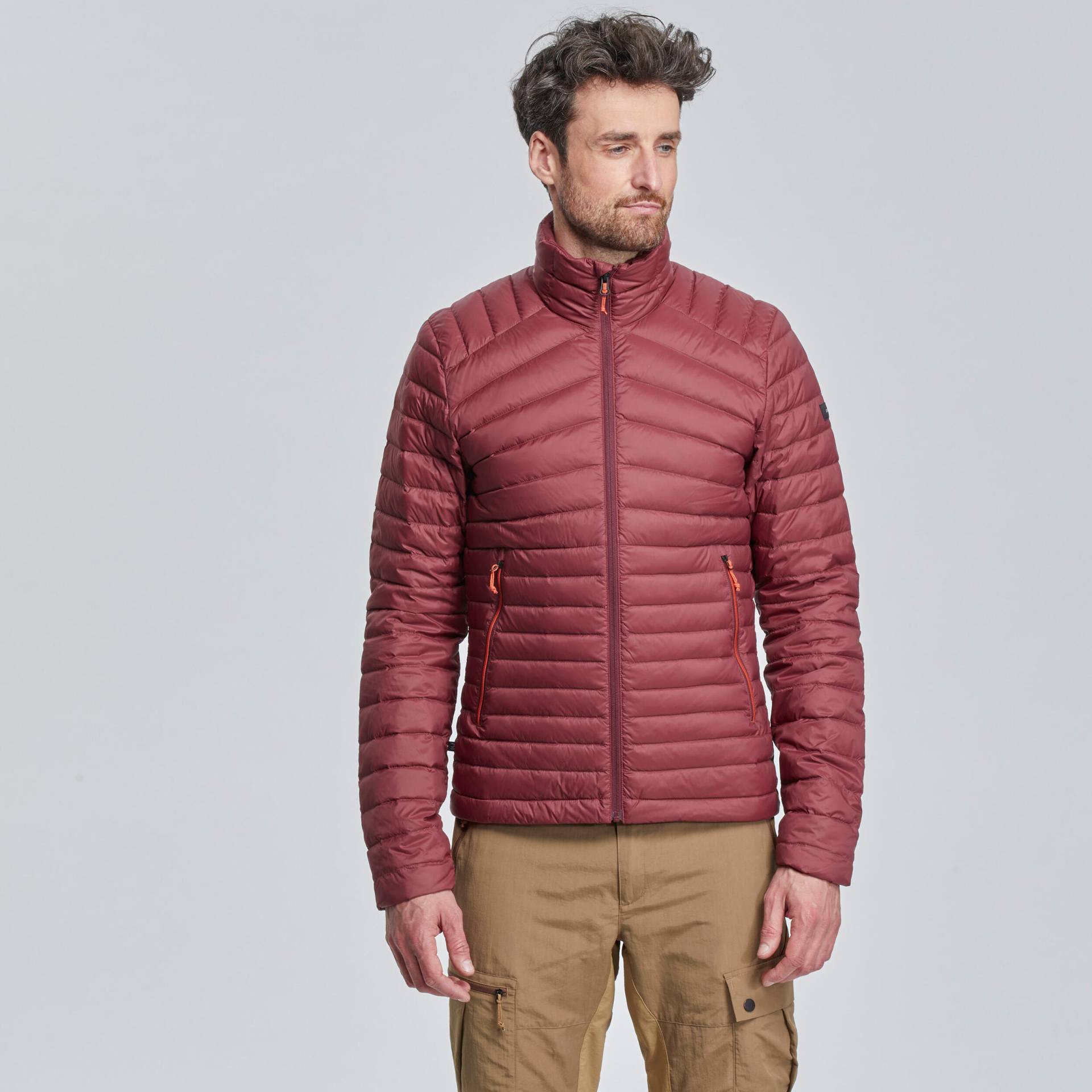 Daunenjacke Herren bis -5 °C Bergsport - MT100 bordeauxrot von FORCLAZ