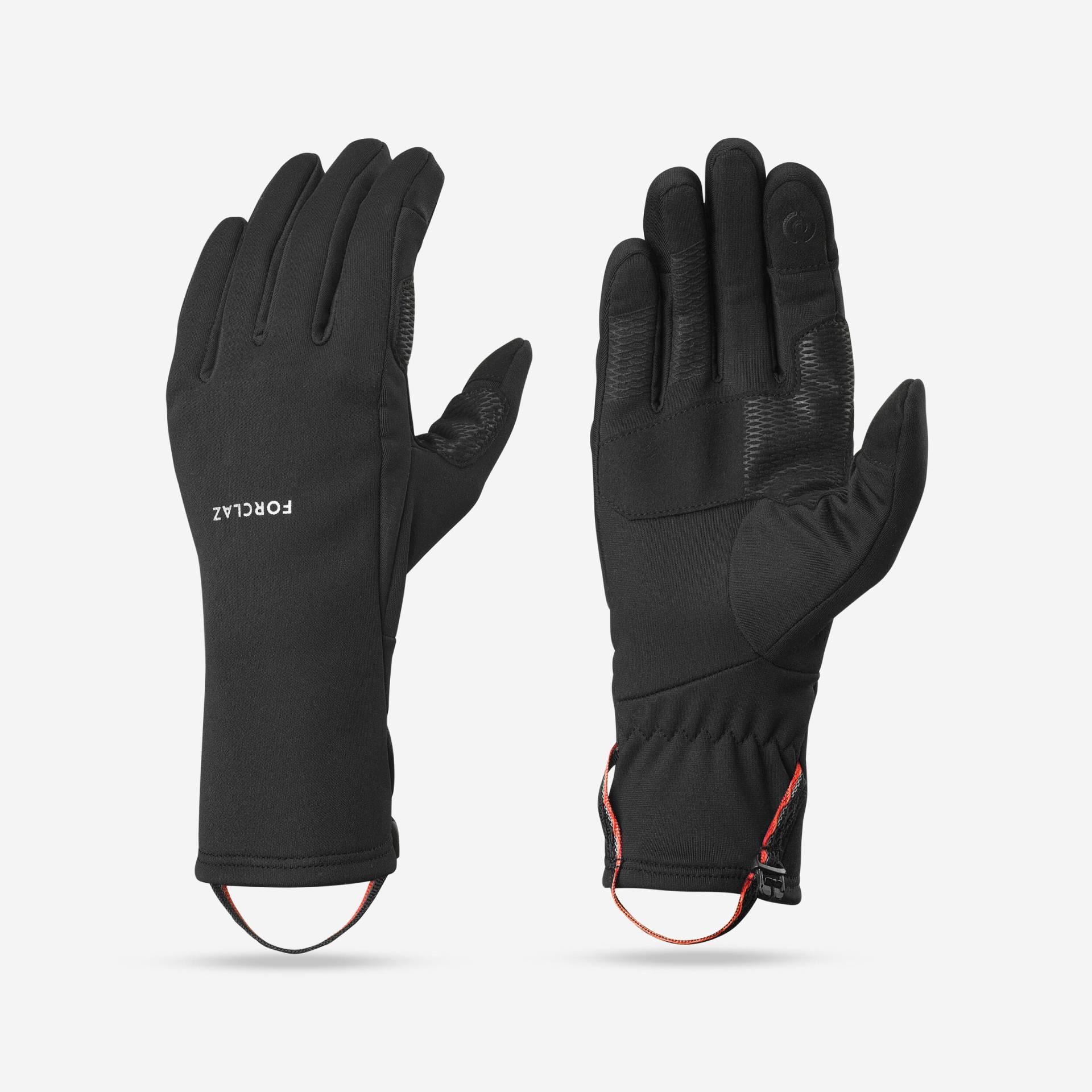 Handschuhe Erwachsene Stretch touchscreenfähig Bergwandern - MT500 schwarz von FORCLAZ