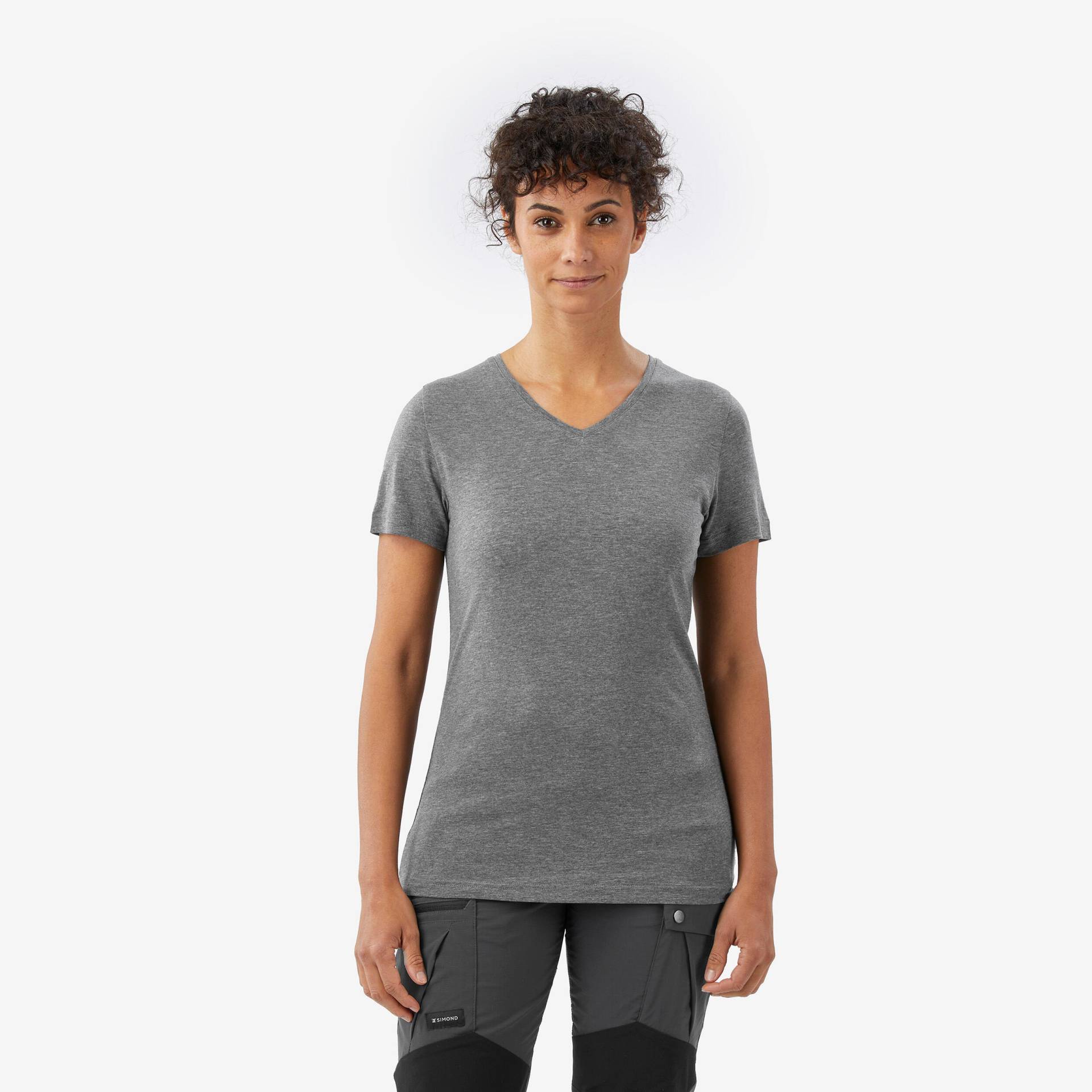Merinoshirt Damen kurzarm Lyocell - Merino Fresh grau Merinoshirt Damen kurzarm Lyocell - Merino Fresh grau von FORCLAZ