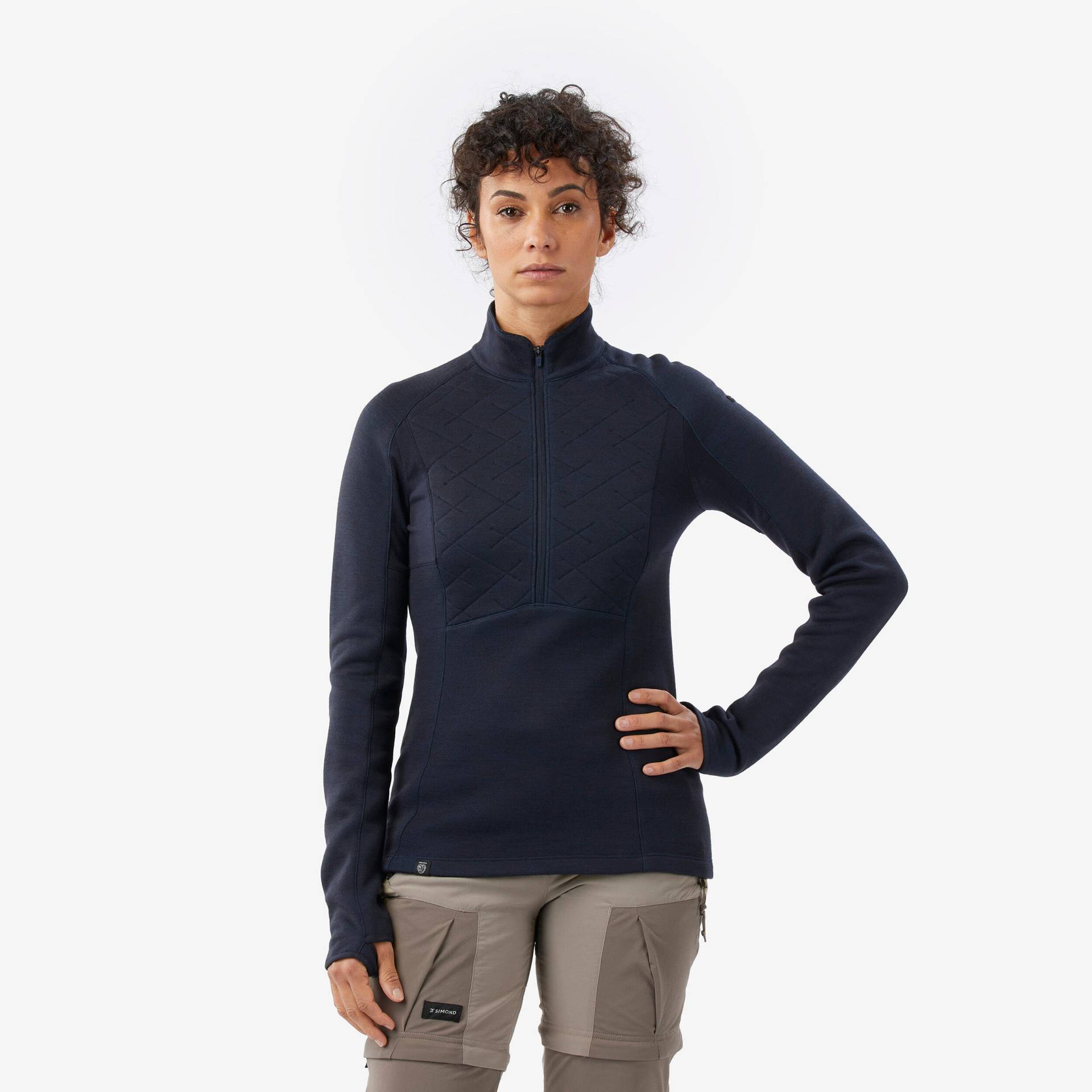 Merinoshirt Damen langarm - Merino Resist dunkelblau Merinoshirt Damen langarm - Merino Resist dunkelblau von FORCLAZ