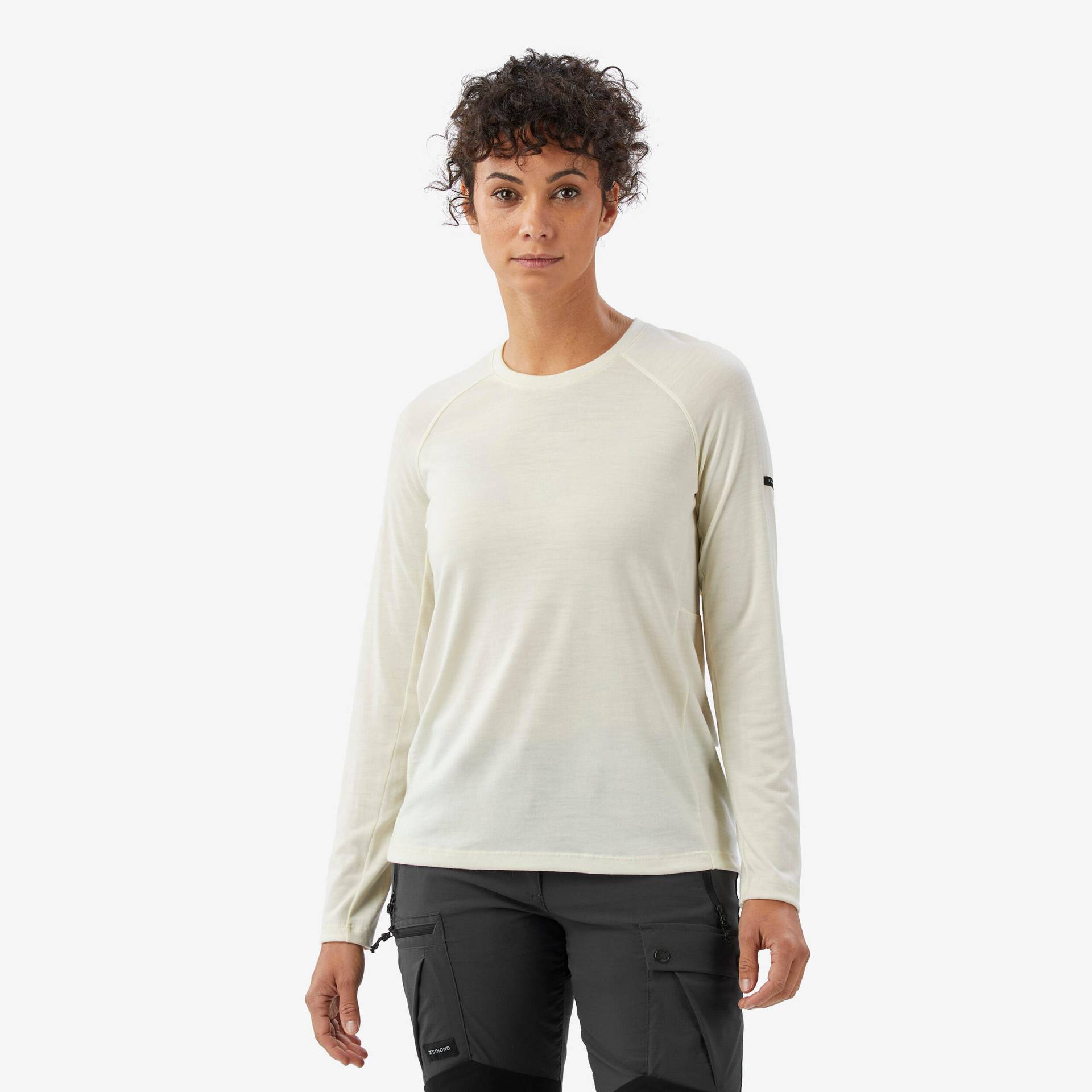 Merinoshirt Damen langarm - Merino Resist ungefärbt von FORCLAZ