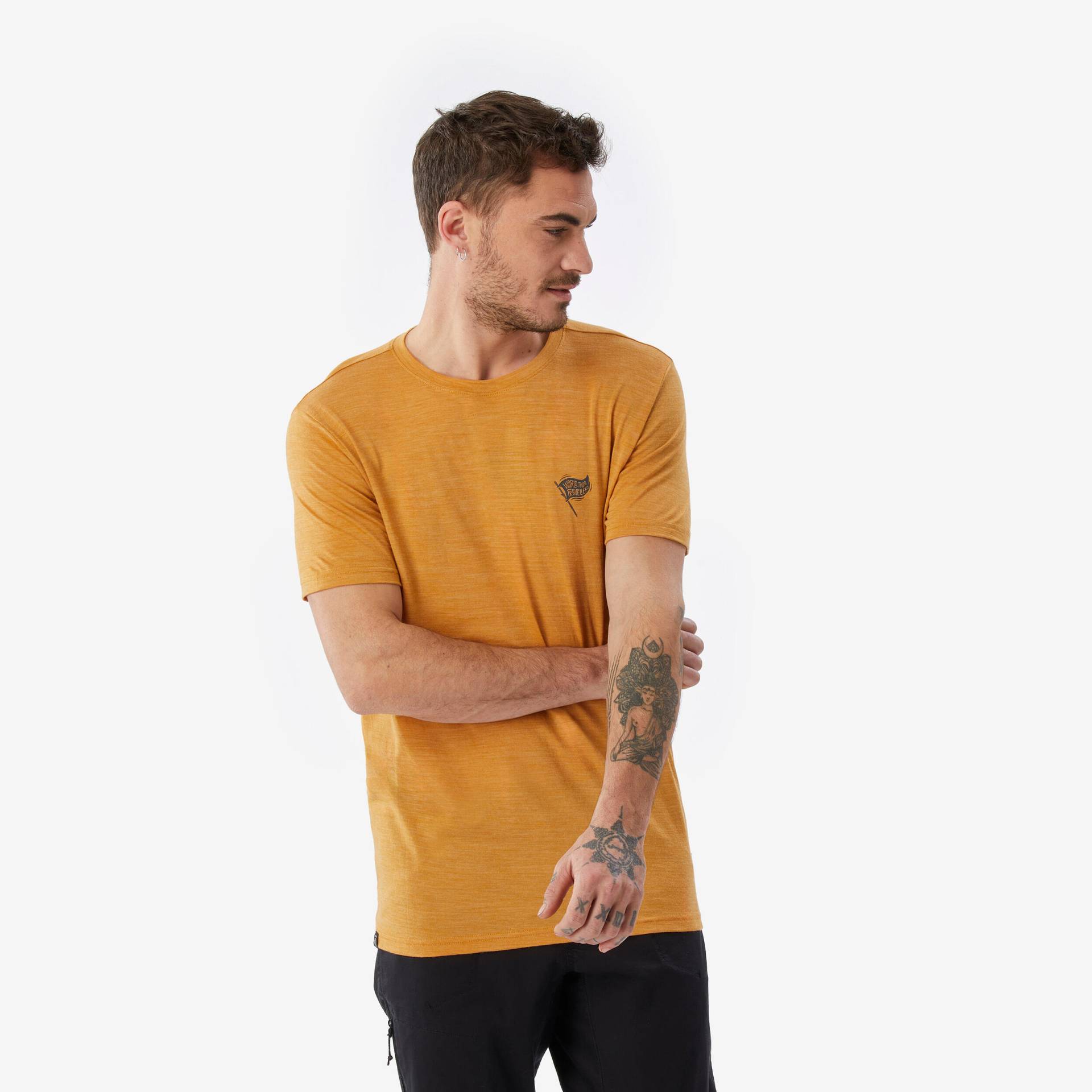 Merinoshirt Herren kurzarm Backpacking - Travel500 gelb Merinoshirt Herren kurzarm Backpacking - Travel500 gelb von FORCLAZ