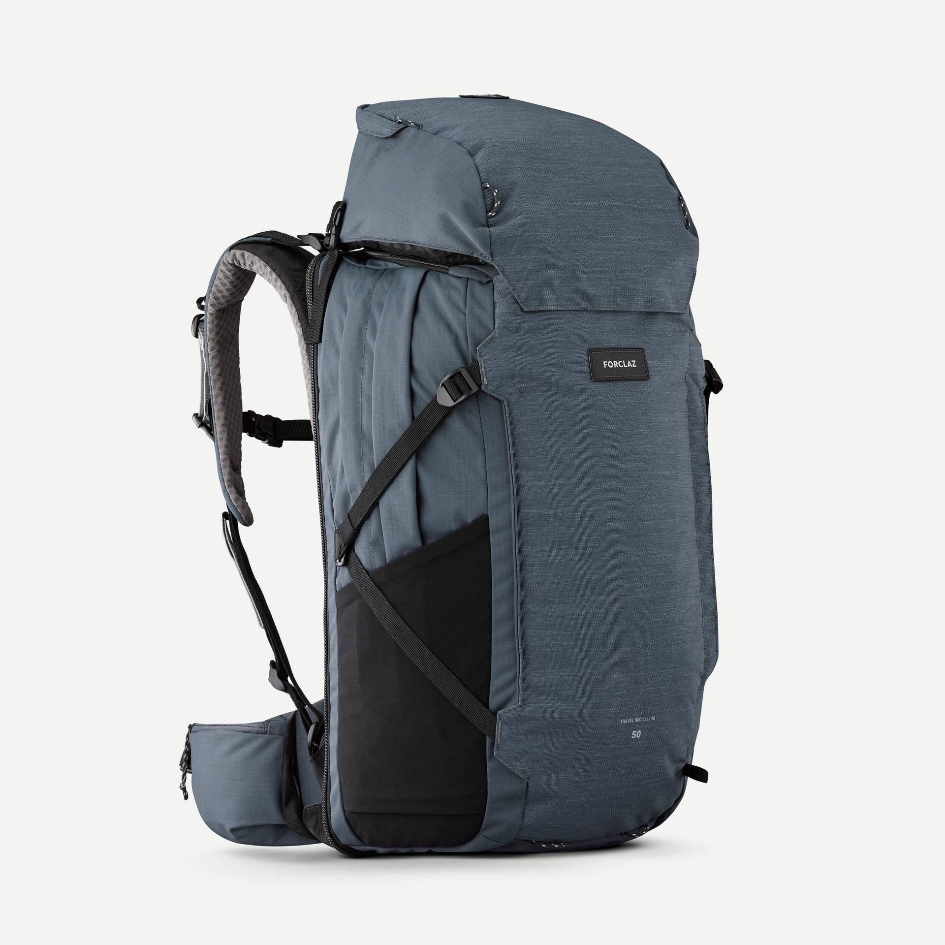 Reiserucksack Damen Kofferöffnung Backpacking - Travel 900 - 50 + 6 Liter von FORCLAZ