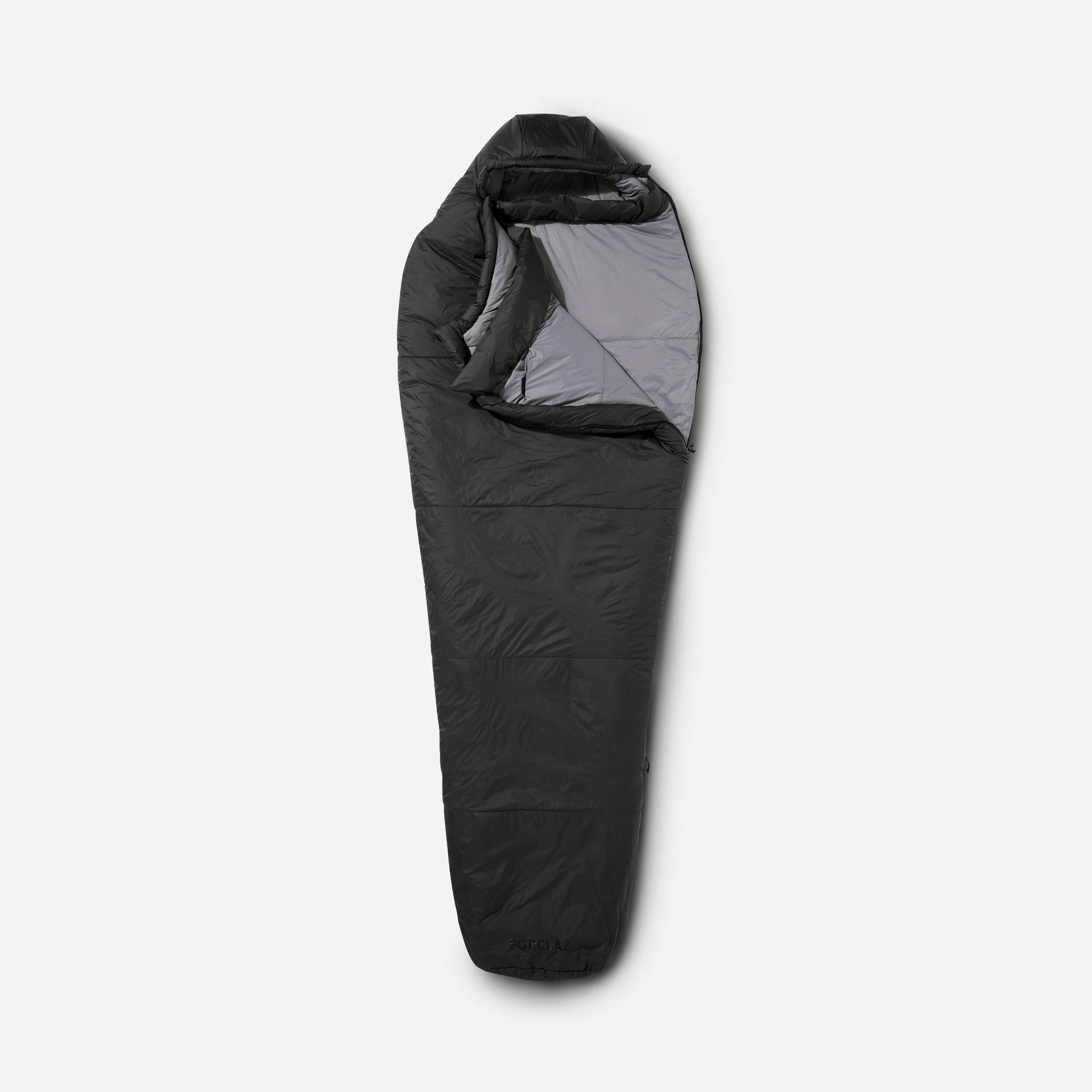 Schlafsack Polyester Trekking - MT500 0 °C schwarz von FORCLAZ