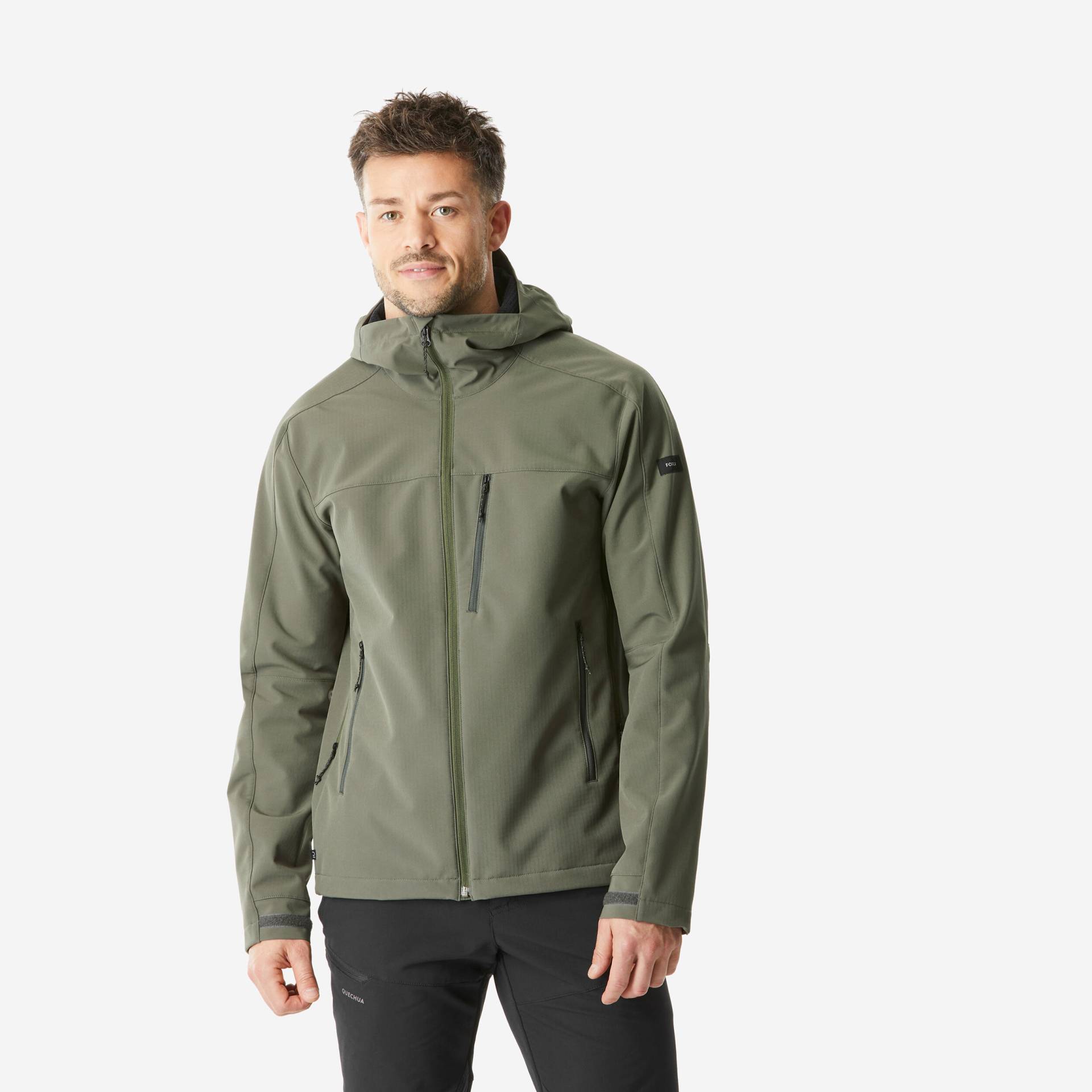 Softshelljacke Herren - MT500 Windwarm khaki von FORCLAZ