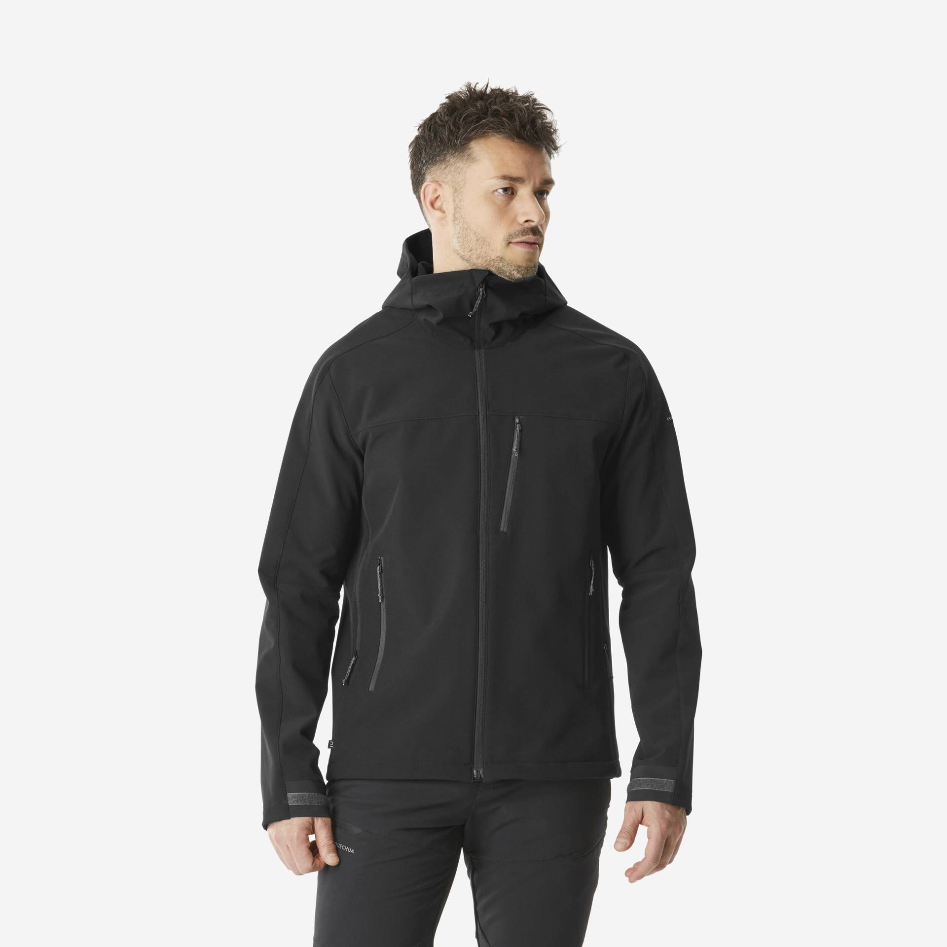 Softshelljacke Herren - MT500 Windwarm schwarz von FORCLAZ