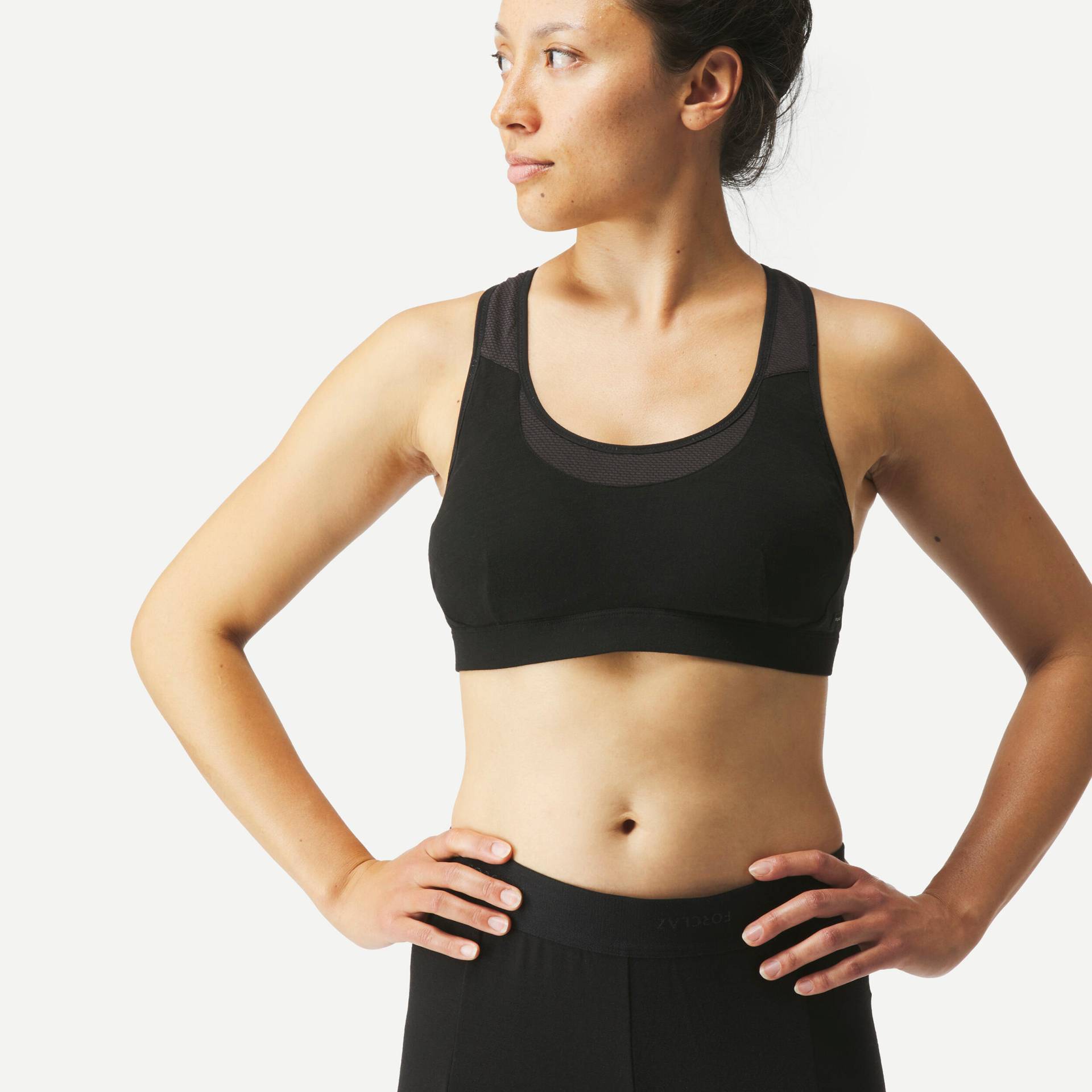 Sport-Bustier Damen Merinowolle - MT500 schwarz Sport-Bustier Damen Merinowolle - MT500 schwarz von FORCLAZ