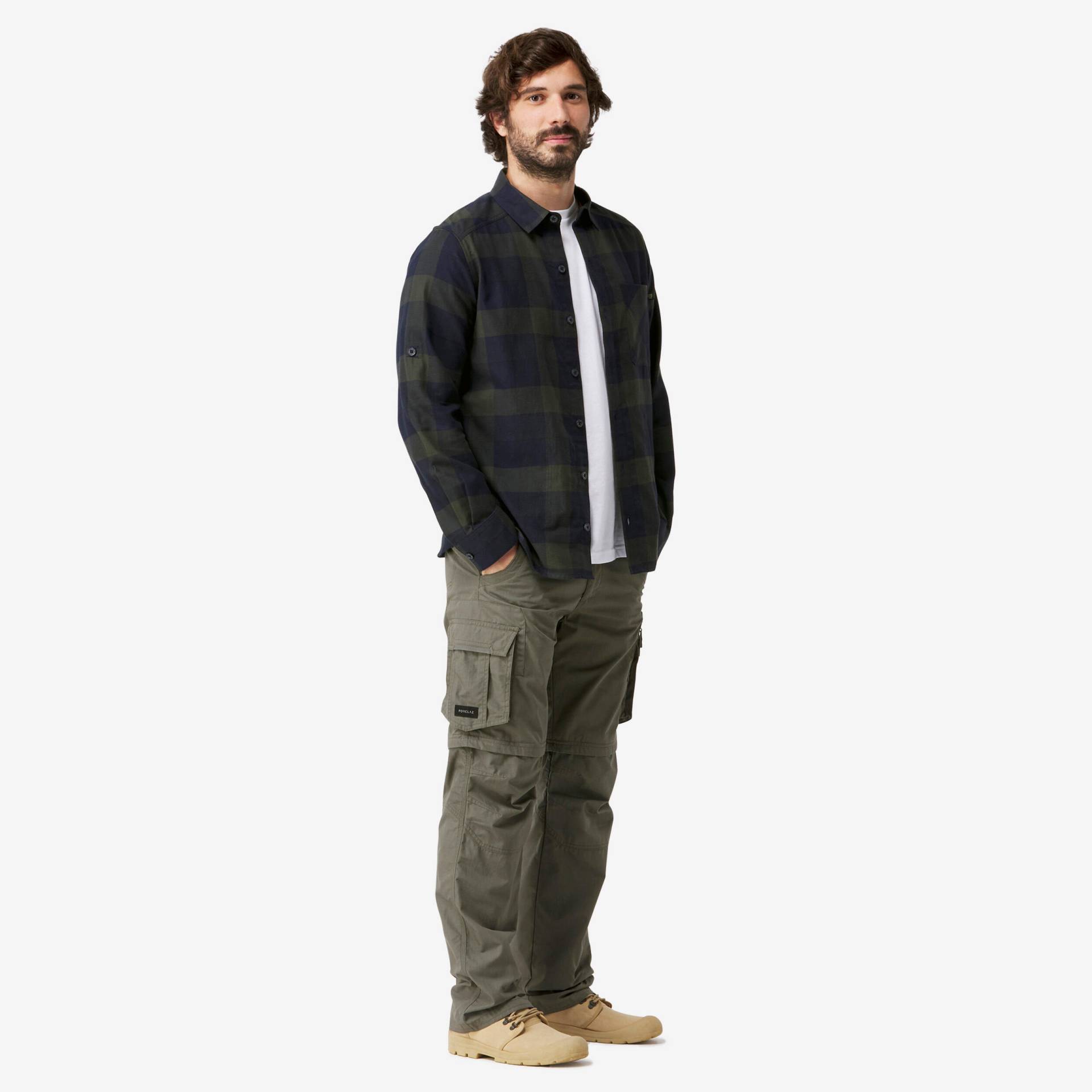 Trekkinghemd Herren warm langarm - Travel 500 grün Trekkinghemd Herren warm langarm - Travel 500 grün von FORCLAZ
