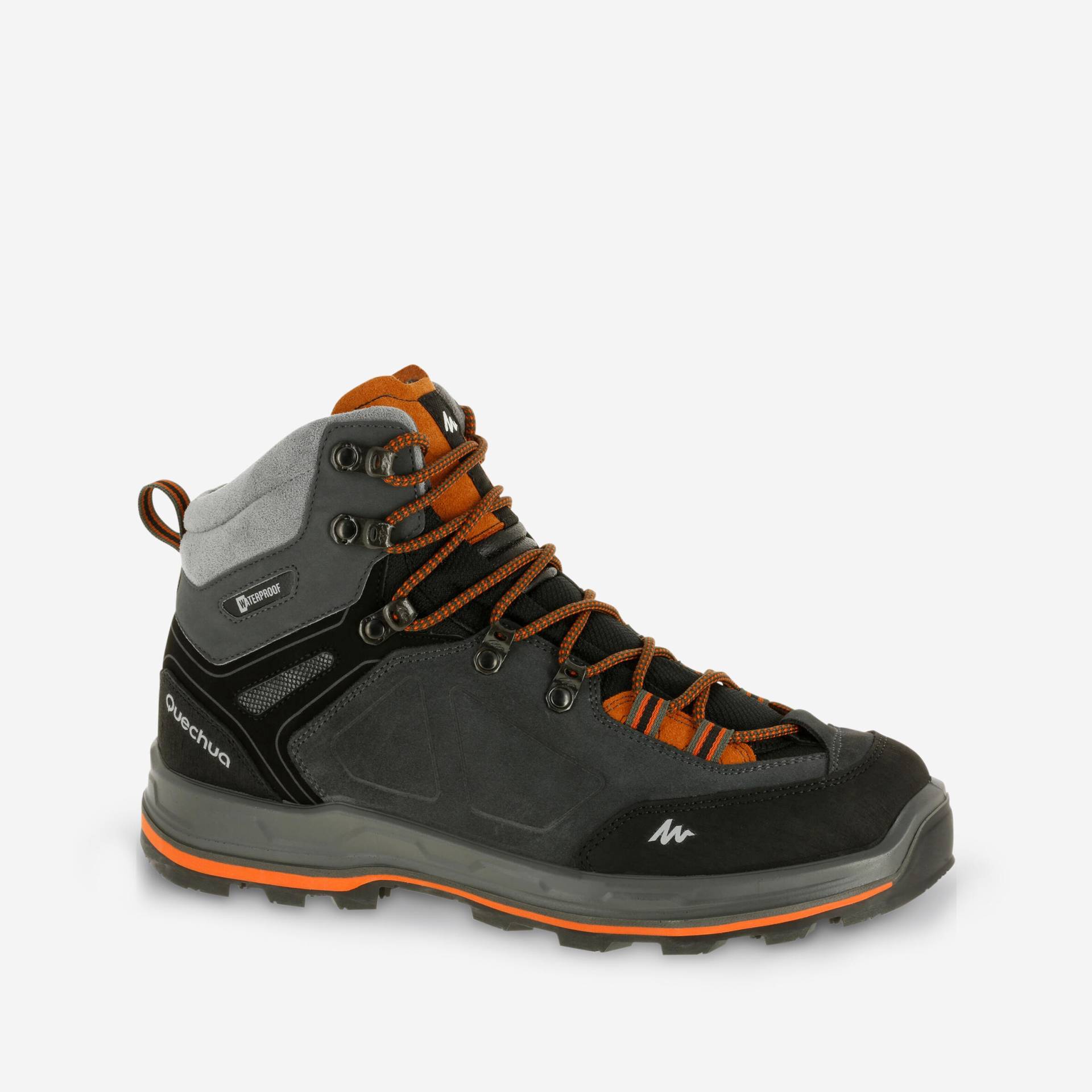 Trekkingschuhe Herren Leder hoch wasserdicht - MT100 Shark von FORCLAZ