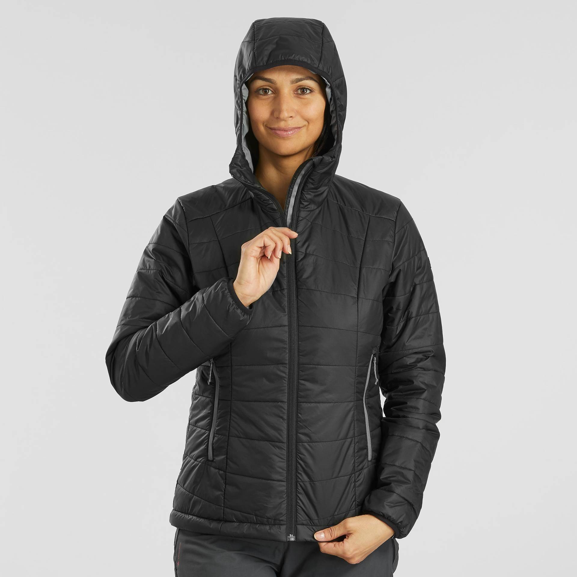 Wattierte Jacke Damen mit Kapuze bis -5 °C Trekking - MT100 violett Wattierte Jacke Damen mit Kapuze bis -5 °C Trekking - MT100 violett von FORCLAZ