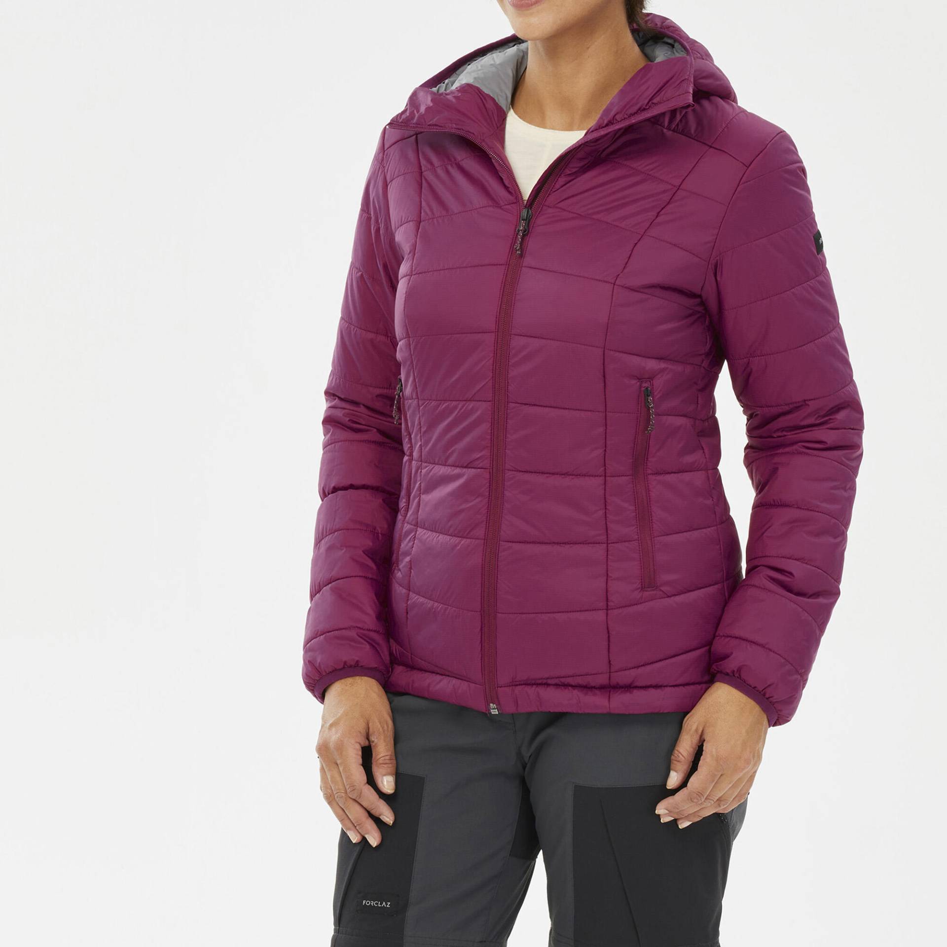 Wattierte Jacke Damen mit Kapuze bis -5 °C Trekking - MT100 violett Wattierte Jacke Damen mit Kapuze bis -5 °C Trekking - MT100 violett von FORCLAZ