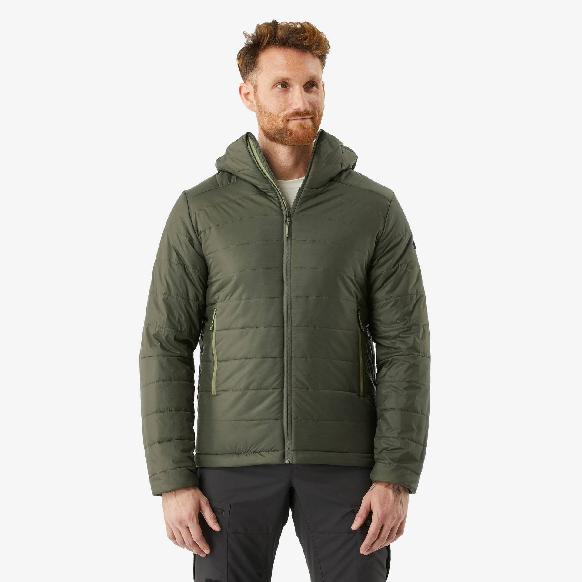 Wattierte Jacke Herren bis -5 °C Kapuze Trekking - MT100 von FORCLAZ