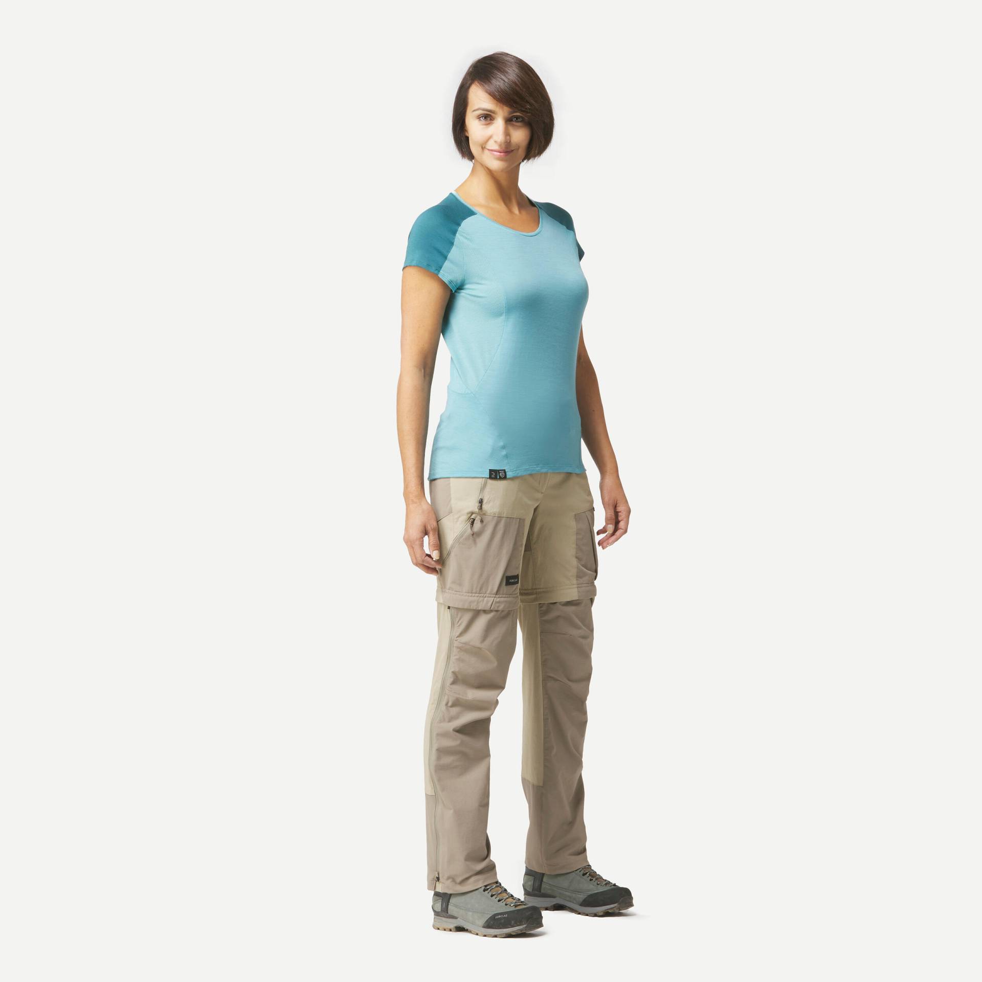 Zip-Off-Hose Damen 2-in-1 Trekking - MT500 blau von FORCLAZ