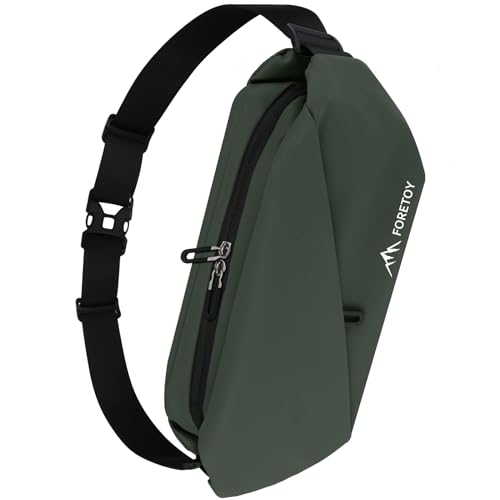 FORETOY Bauchtasche für Herren und Damen, Gürteltasche mit Flaschenhalter, Schultertasche Bauchtasche groß, Wasserdicht Stylisch Crossbody Bag, Sport Hüfttasche für Laufen Camping Wandern Fahrrad von FORETOY