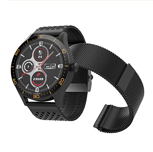 Forever Smartwatch AMOLED ICON II AW-110 zusätzlichem Band, Display 1,3“ 360x360 Pixels, IP68, Bluetooth v 5.1, Standby-Zeit 10 Tage, Li-Ionen Akku 310 mAh, Ladezeit 2 Stunden, GoFit-App Black von FOREVER