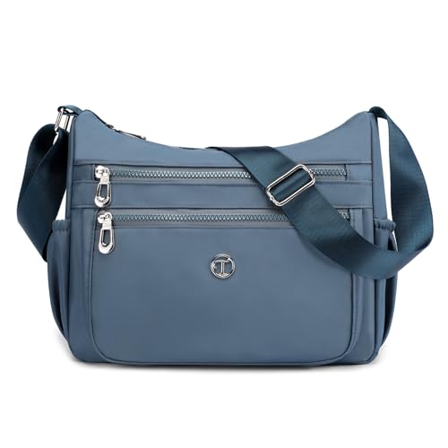 FORRICA Casual Umhängetasche Damen Große Crossbody Handtasche Frauen Leichte Nylon Schultertasche Multi Taschen Blau A FORRICA Casual Umhängetasche Damen Große Crossbody Handtasche Frauen Leichte Nylon Schultertasche Multi Taschen Blau A von FORRICA