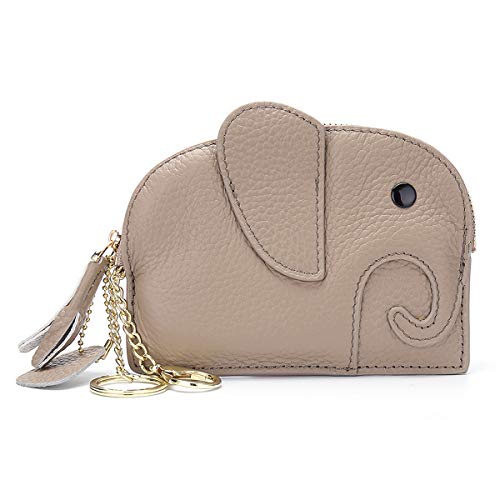 FORRICA Damen Elephant Kleine Geldbörse Echtleder Frauen Leichte Mini Geldbörse Reißverschluss Kurz Portemonnaie Leichte Schlüsselbund Brieftasche Grau FORRICA Damen Elephant Kleine Geldbörse Echtleder Frauen Leichte Mini Geldbörse Reißverschluss Kurz Portemonnaie Leichte Schlüsselbund Brieftasche Grau von FORRICA