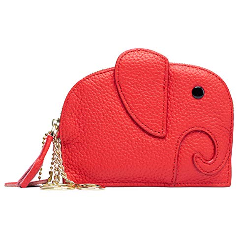 FORRICA Damen Elephant Kleine Geldbörse Echtleder Frauen Leichte Mini Geldbörse Reißverschluss Kurz Portemonnaie Leichte Schlüsselbund Brieftasche Rot FORRICA Damen Elephant Kleine Geldbörse Echtleder Frauen Leichte Mini Geldbörse Reißverschluss Kurz Portemonnaie Leichte Schlüsselbund Brieftasche Rot von FORRICA