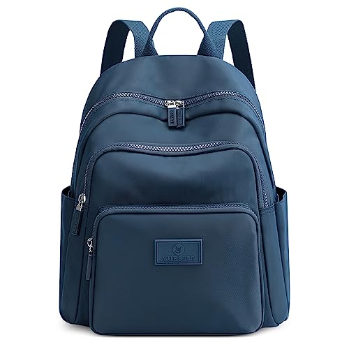 FORRICA Damen Rucksack Nylon Casual Daypack Frauen Mehrere Taschen Rucksäcke Leicht Mädchen Schulrucksack für Universität Reisen Arbeit Blau von FORRICA